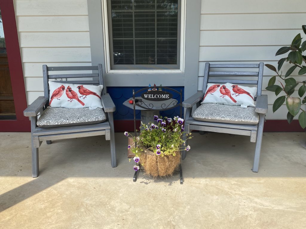Front porch seating area.